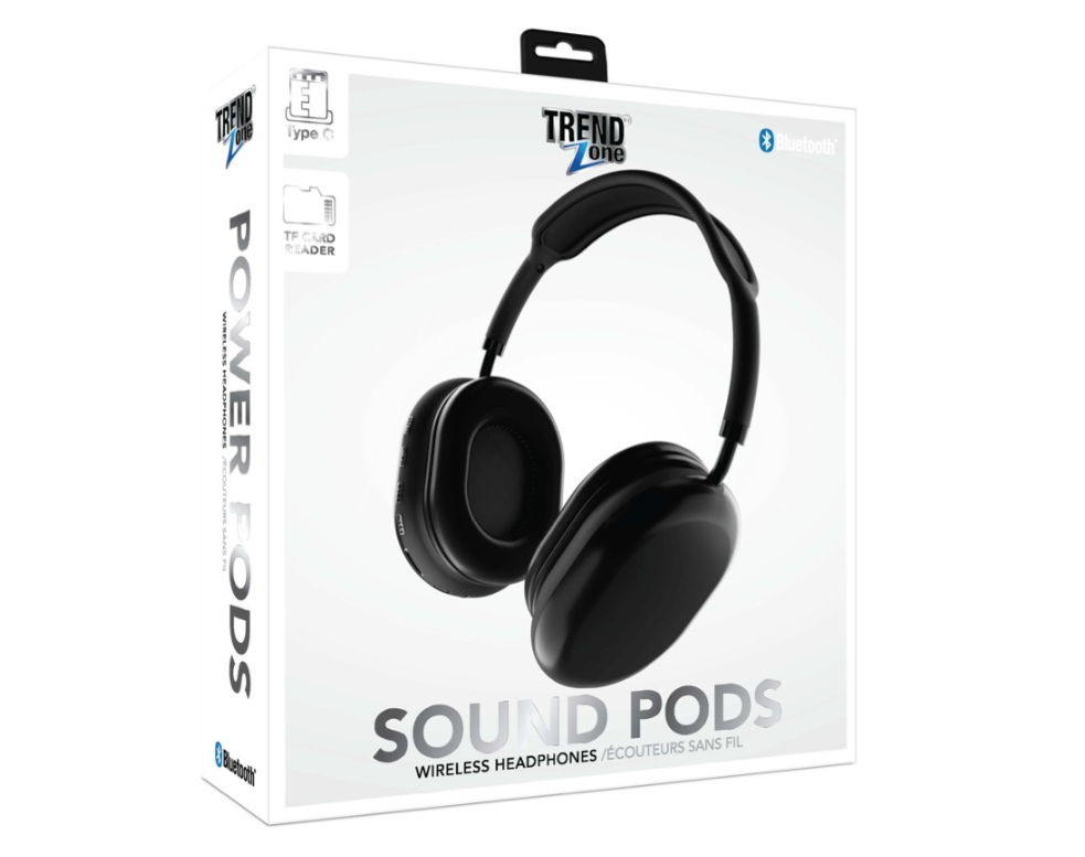 Bluetooth Headphones - Black/White, TF Card | Wireless Over-Ear Headset with TF Card Reader & Type-C Charging