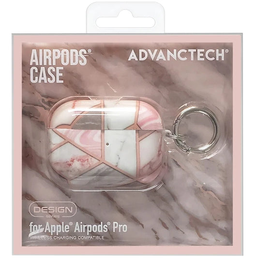 Hard Shell Case for AirPods Pro with Circle Clip/Keychain – Pink Stone (Fits AirPods Pro 1st & 2nd Gen)