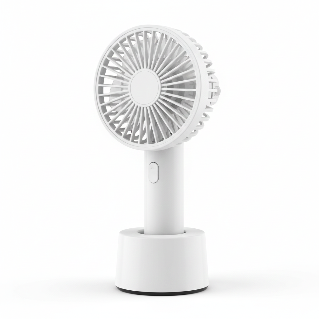 Portable Rechargeable Handheld Misting Fan – USB Rechargeable, Lightweight, Mini Personal Fan with Water Mist Spray – White