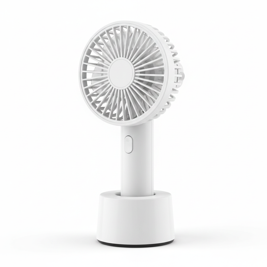Portable Rechargeable Handheld Misting Fan – USB Rechargeable, Lightweight, Mini Personal Fan with Water Mist Spray – White