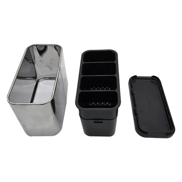 Stainless Steel Utensil Holder with Drain Holes – Cutlery Drainer/Knife & Spoon Organizer for Kitchen Counter or Sink