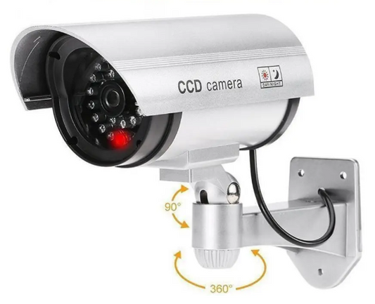 Realistic Dummy IR Security Camera with Flashing LED – Mountable Indoor/Outdoor Fake Surveillance Camera, Weather-Resistant Deterrent to Prevent Theft, Trespassers, Intruders & Unwanted Activity