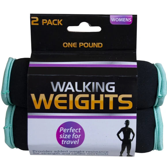 Walking Weights 2-Pack (1 lb Each) – Soft-Grip Hand Weights for Cardio, Power Walking & Toning