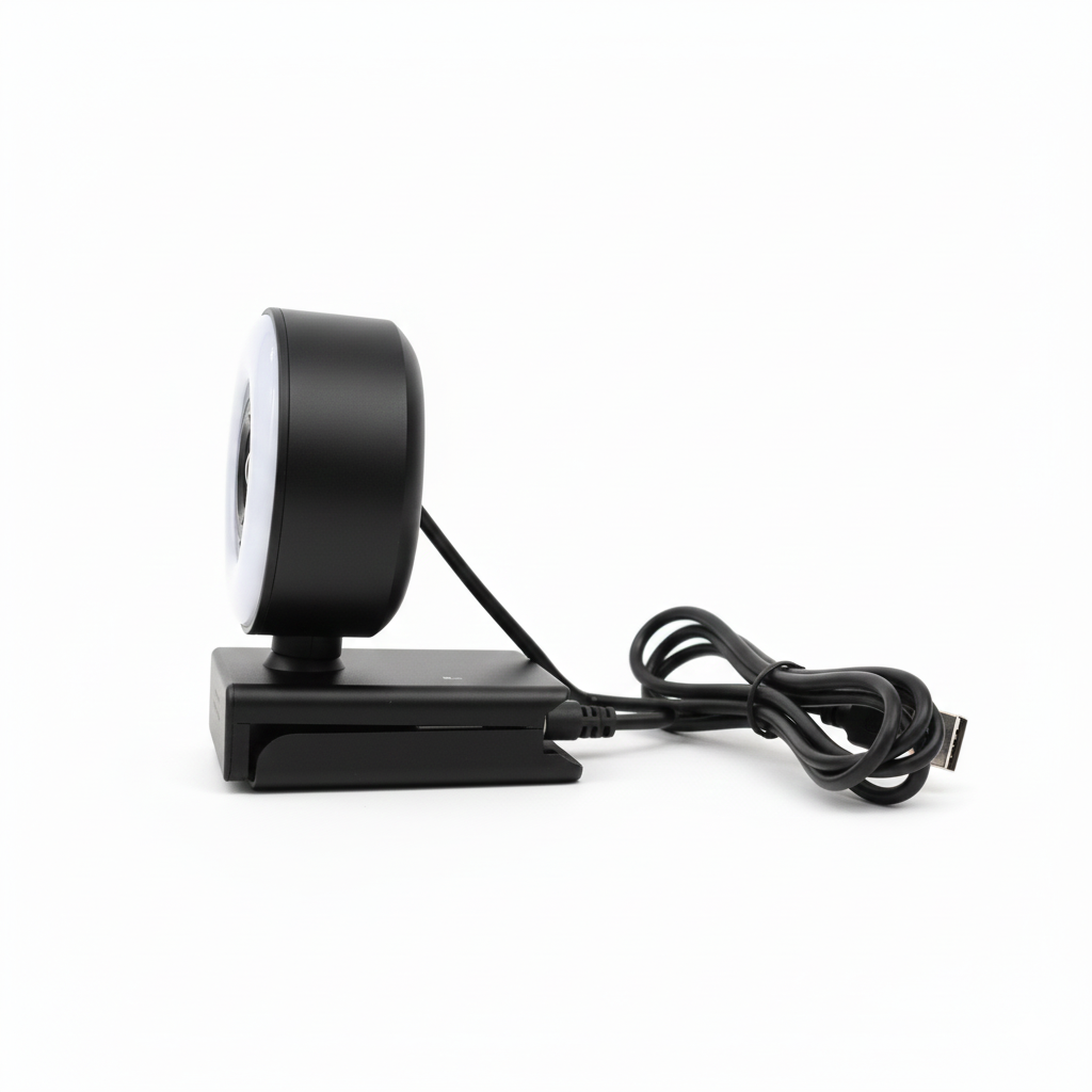 StreamLED HD USB Webcam with Adjustable LED Ring Light & Digital Mic – 720p Web Cam for Streaming, Zoom Meetings, Video Calls, Conferencing, Online Classes & Remote Work Setup