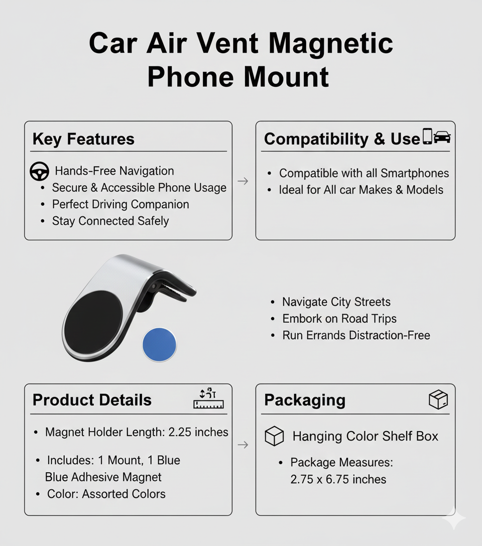 Car Air Vent Magnetic Phone Mount