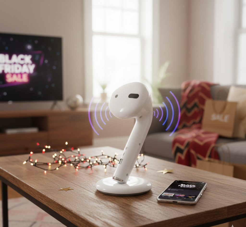 True Bluetooth Wireless Speakers - White, Pod-Style | Portable Rechargeable Speaker with FM Radio, AUX & Built-In Mic