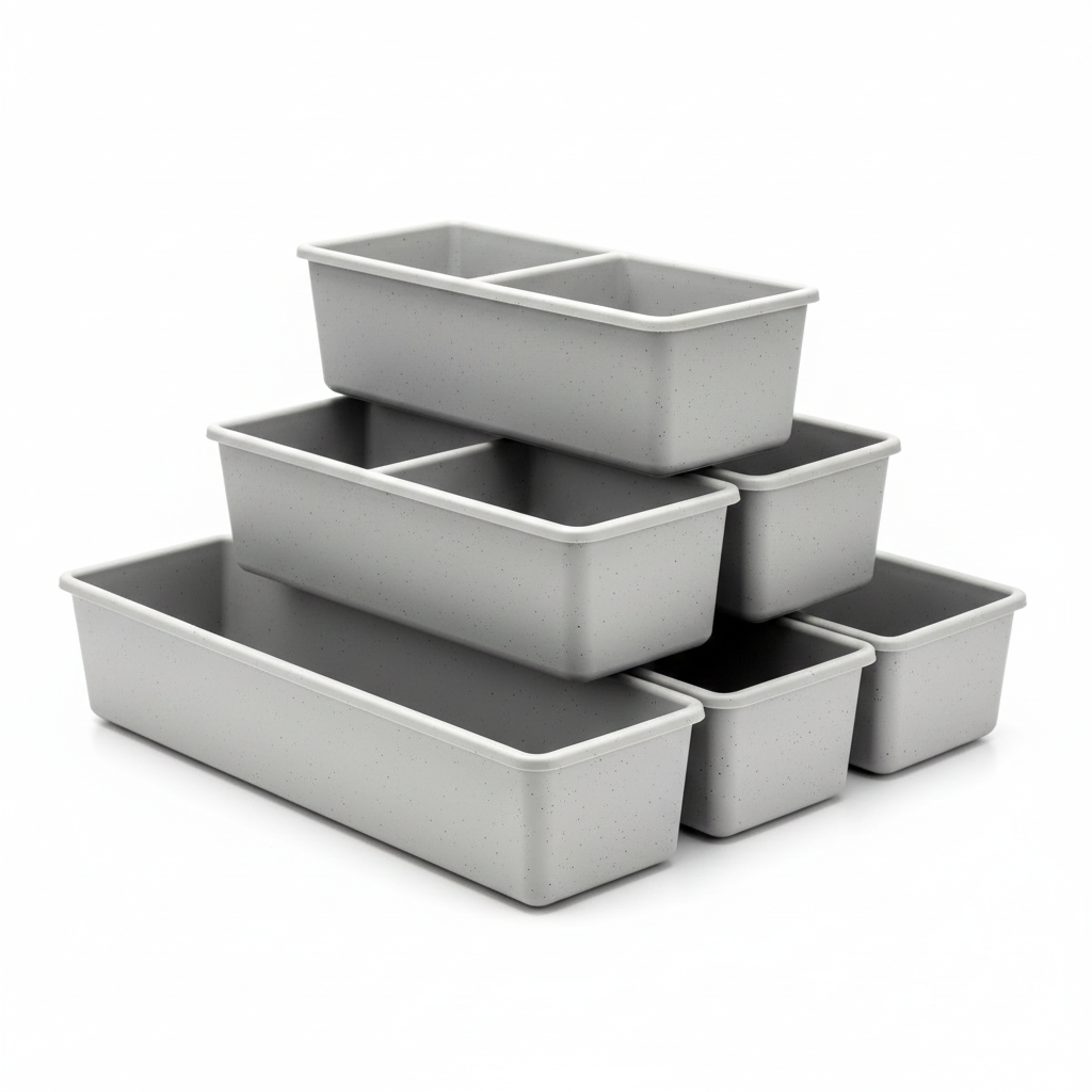 Kole Imports 6 Pack Multi-Purpose Shelf Organizers Assorted Size Non-Slip Office Kitchen