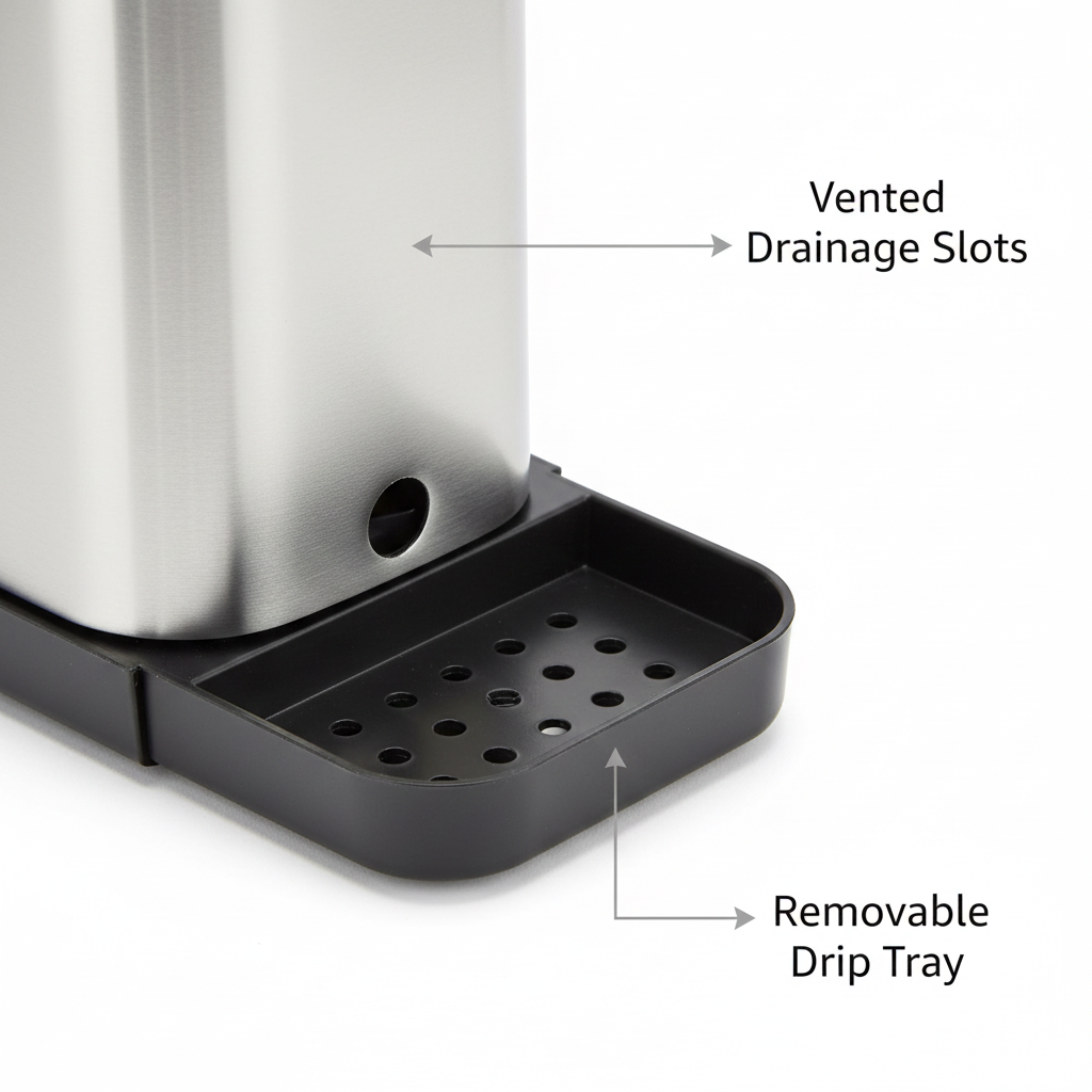 Stainless Steel Utensil Holder with Drain Holes – Cutlery Drainer/Knife & Spoon Organizer for Kitchen Counter or Sink