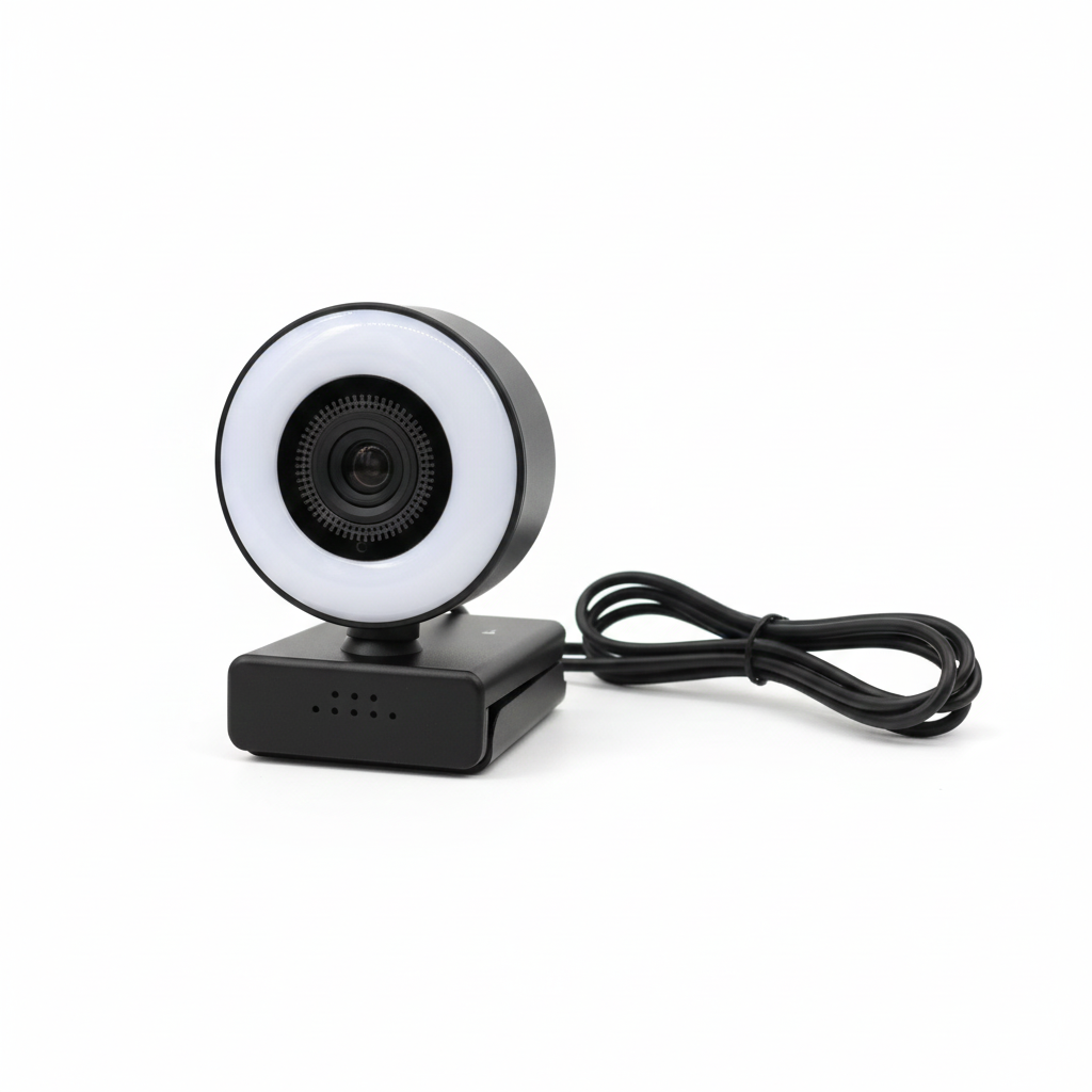 StreamLED HD USB Webcam with Adjustable LED Ring Light & Digital Mic – 720p Web Cam for Streaming, Zoom Meetings, Video Calls, Conferencing, Online Classes & Remote Work Setup