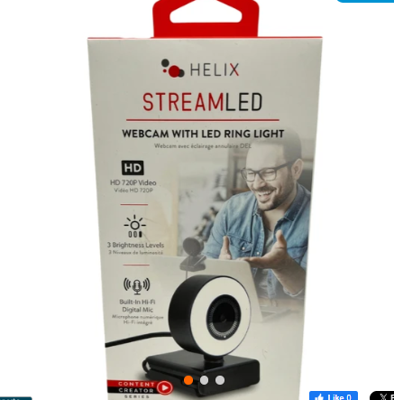 StreamLED HD USB Webcam with Adjustable LED Ring Light & Digital Mic – 720p Web Cam for Streaming, Zoom Meetings, Video Calls, Conferencing, Online Classes & Remote Work Setup