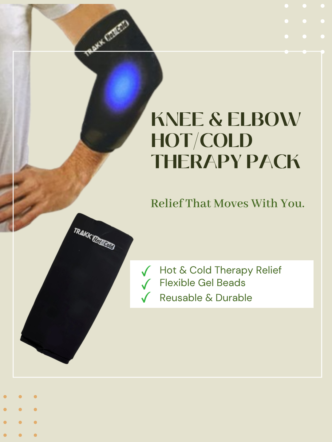 Knee & Elbow Hot/Cold Therapy Pack – Reusable Gel Bead Sleeve, Microwave & Freezer Safe, Pain Relief