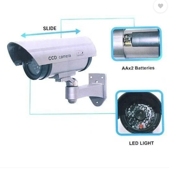 Realistic Dummy IR Security Camera with Flashing LED – Mountable Indoor/Outdoor Fake Surveillance Camera, Weather-Resistant Deterrent to Prevent Theft, Trespassers, Intruders & Unwanted Activity