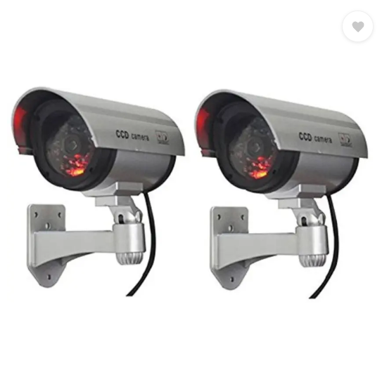 Realistic Dummy IR Security Camera with Flashing LED – Mountable Indoor/Outdoor Fake Surveillance Camera, Weather-Resistant Deterrent to Prevent Theft, Trespassers, Intruders & Unwanted Activity