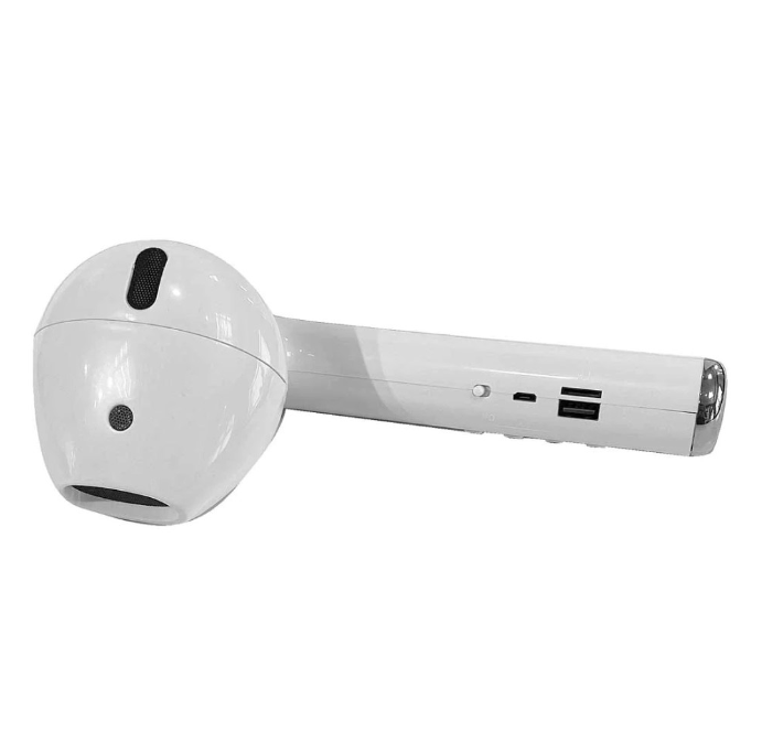 True Bluetooth Wireless Speakers - White, Pod-Style | Portable Rechargeable Speaker with FM Radio, AUX & Built-In Mic