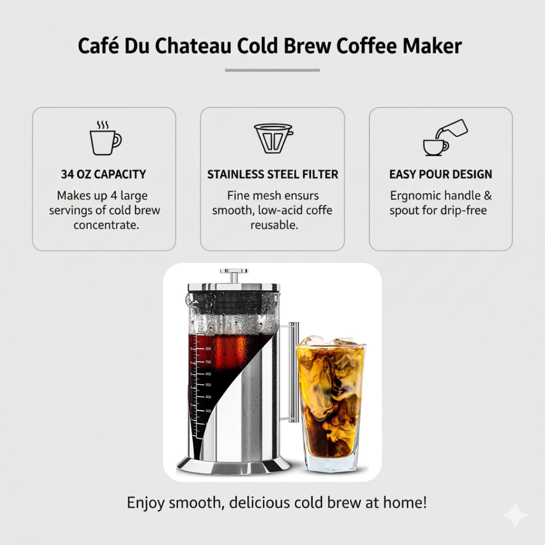 ELANG CaféDu-Château 34 oz Cold Brew Coffee Maker
